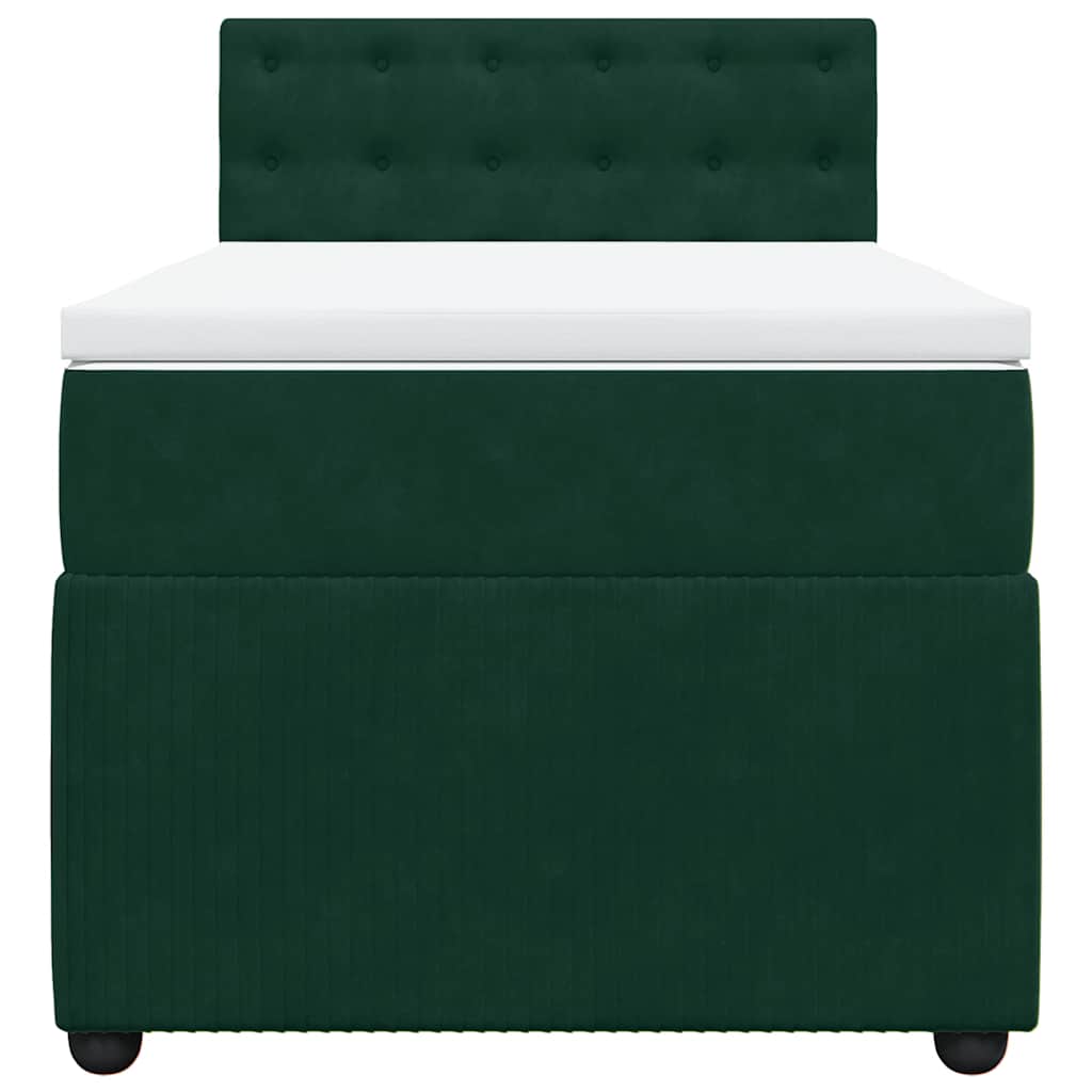 vidaXL Boxspring met matras fluweel donkergroen 80x200 cm groen, foto 4