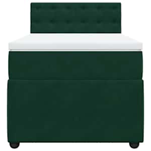 Box spring postel s matrací tmavě zelená 80 x 200 cm samet - obrázek 4