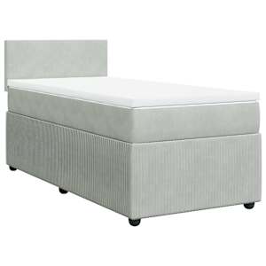 Box spring postel s matrací světle šedá 90x190 cm samet - obrázek 2