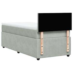 Box spring postel s matrací světle šedá 90x190 cm samet - obrázek 10