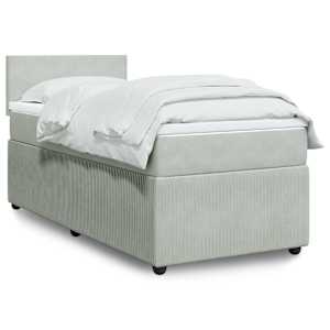 Box spring postel s matrací světle šedá 90x190 cm samet - obrázek 1
