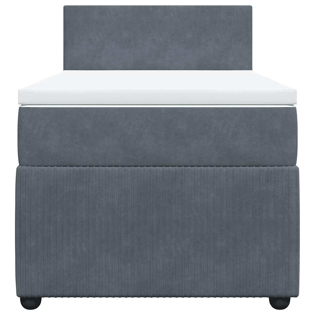 vidaXL Boxspring met matras fluweel donkergrijs 90x190 cm grijs, foto 4