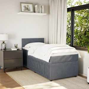 Box spring postel s matrací tmavě šedá 90x190 cm samet - obrázek 3