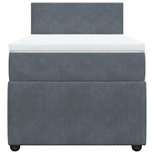 Box spring postel s matrací tmavě šedá 90x190 cm samet - obrázek 4
