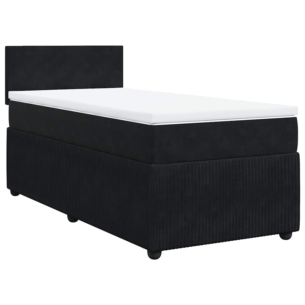 E-shop vidaXL Posteľný rám boxspring s matracom čierny 90x190 cm zamat