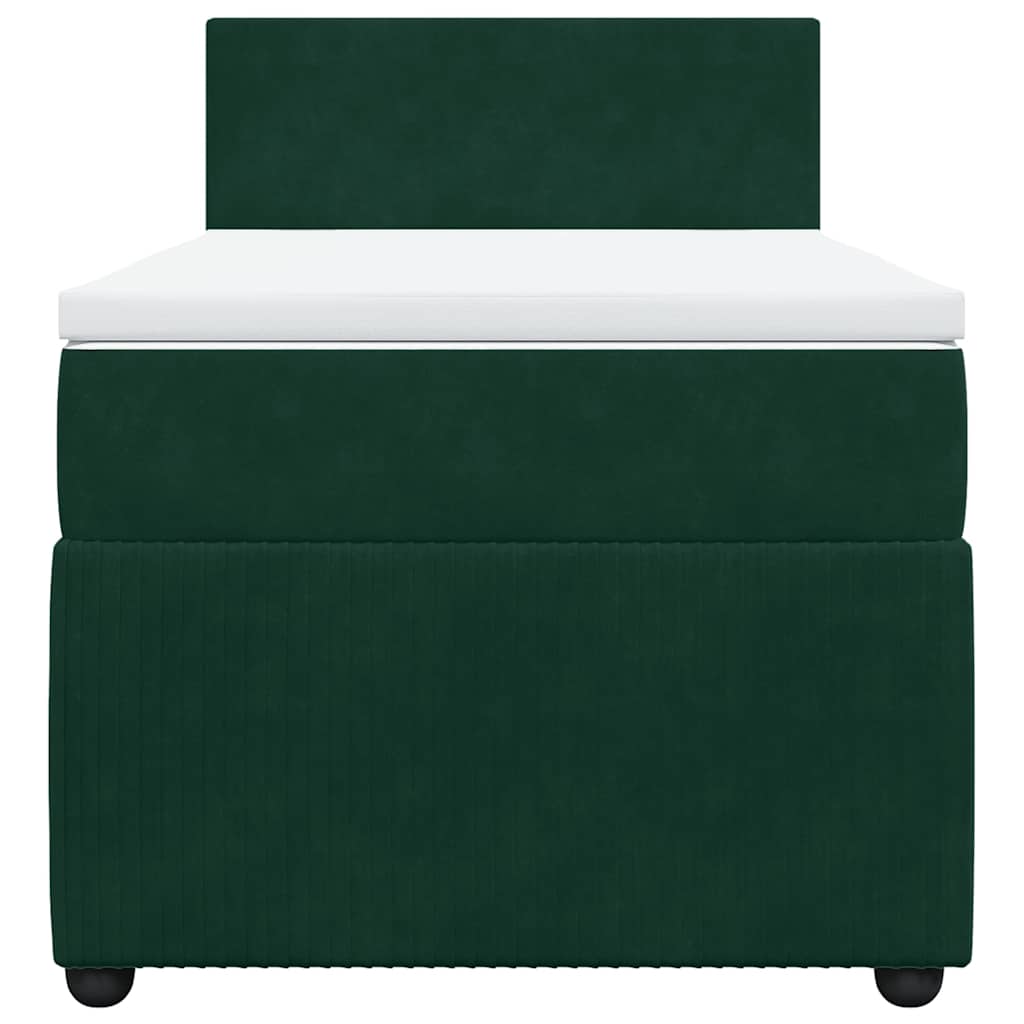 vidaXL Boxspring met matras fluweel donkergroen 90x190 cm groen, foto 4