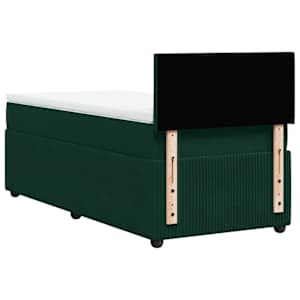 Box spring postel s matrací tmavě zelená 90x190 cm samet - obrázek 10