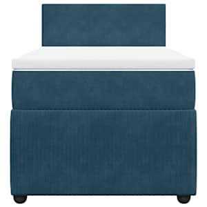 Box spring postel s matrací modrá 90 x 190 cm samet - obrázek 4
