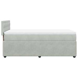 Box spring postel s matrací světle šedá 90x190 cm samet - obrázek 9