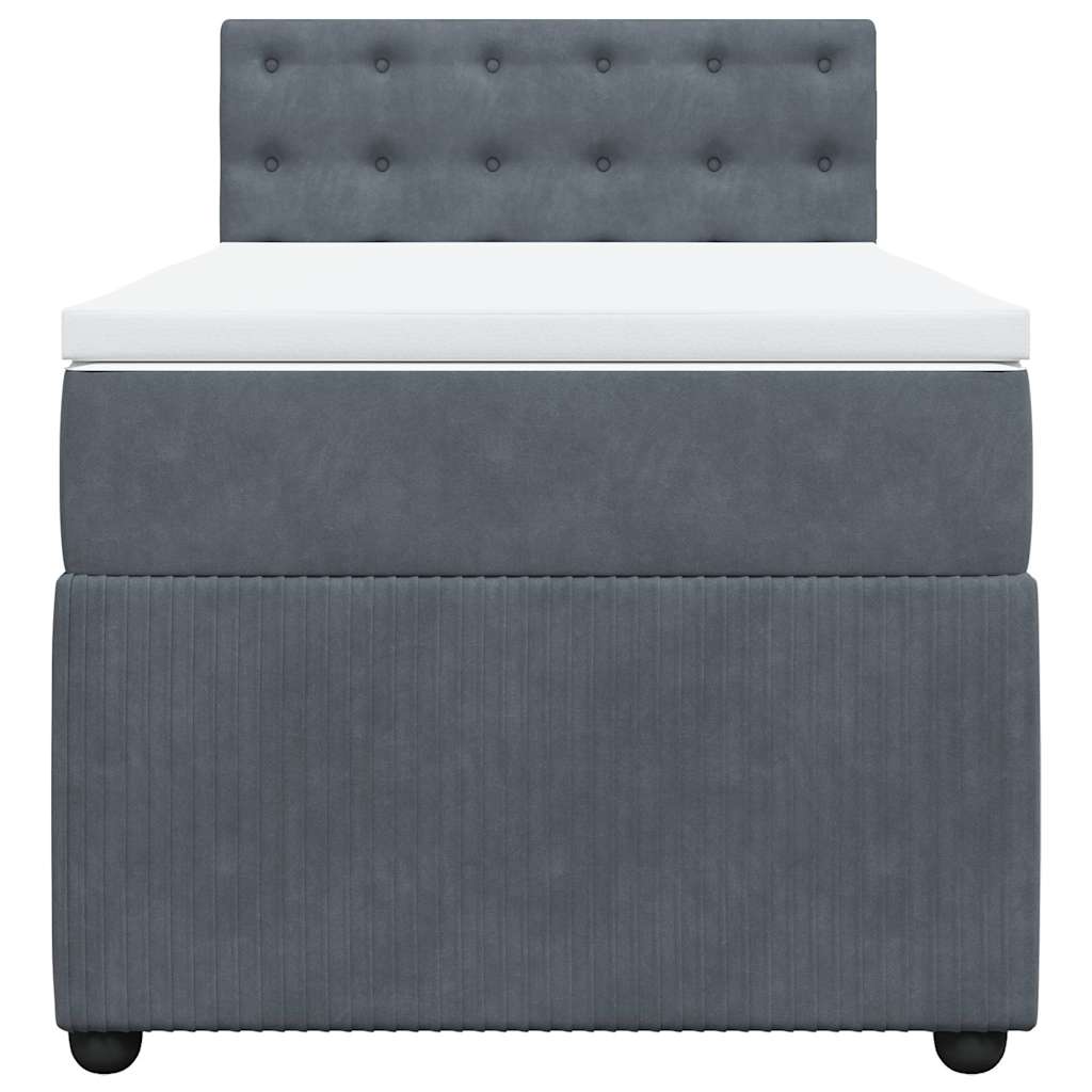 vidaXL Boxspring met matras fluweel donkergrijs 90x190 cm grijs, foto 4