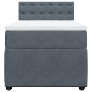 Box spring postel s matrací tmavě šedá 90x190 cm samet - obrázek 4