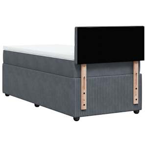 Box spring postel s matrací tmavě šedá 90x190 cm samet - obrázek 10