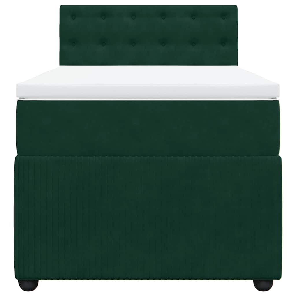 vidaXL Boxspring met matras fluweel donkergroen 90x190 cm groen, foto 4