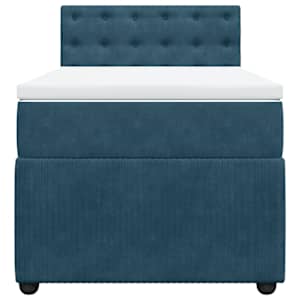 Box spring postel s matrací modrá 90 x 190 cm samet - obrázek 4