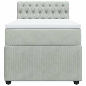 Box spring postel s matrací světle šedá 90x190 cm samet - obrázek 4
