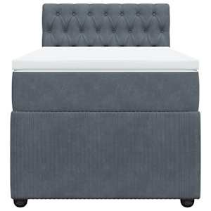 Box spring postel s matrací tmavě šedá 90x190 cm samet - obrázek 4