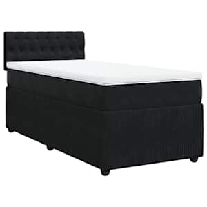 Box spring postel s matrací černá 90x190 cm samet - obrázek 2