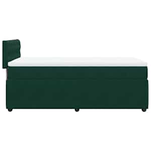 Box spring postel s matrací tmavě zelená 90x190 cm samet - obrázek 9