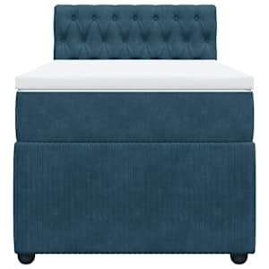 Box spring postel s matrací modrá 90 x 190 cm samet - obrázek 4
