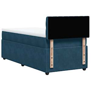 Box spring postel s matrací modrá 90 x 190 cm samet - obrázek 10