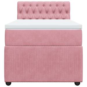 Box spring postel s matrací růžová 90x190 cm samet - obrázek 4