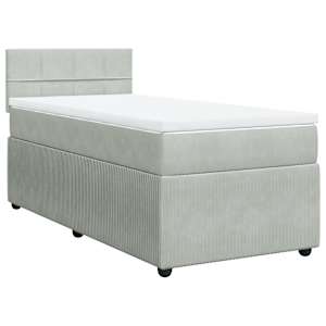 Box spring postel s matrací světle šedá 90x190 cm samet - obrázek 2