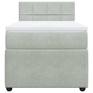 Box spring postel s matrací světle šedá 90x190 cm samet - obrázek 4