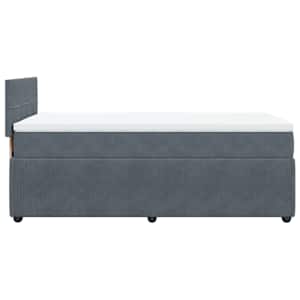 Box spring postel s matrací tmavě šedá 90x190 cm samet - obrázek 9