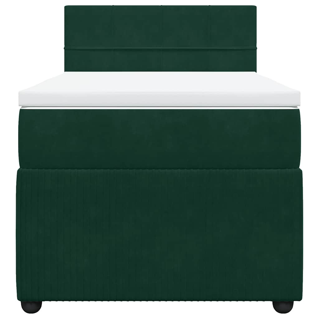 vidaXL Boxspring met matras fluweel donkergroen 90x190 cm groen, foto 4