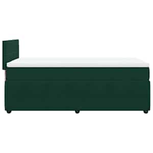 Box spring postel s matrací tmavě zelená 90x190 cm samet - obrázek 9