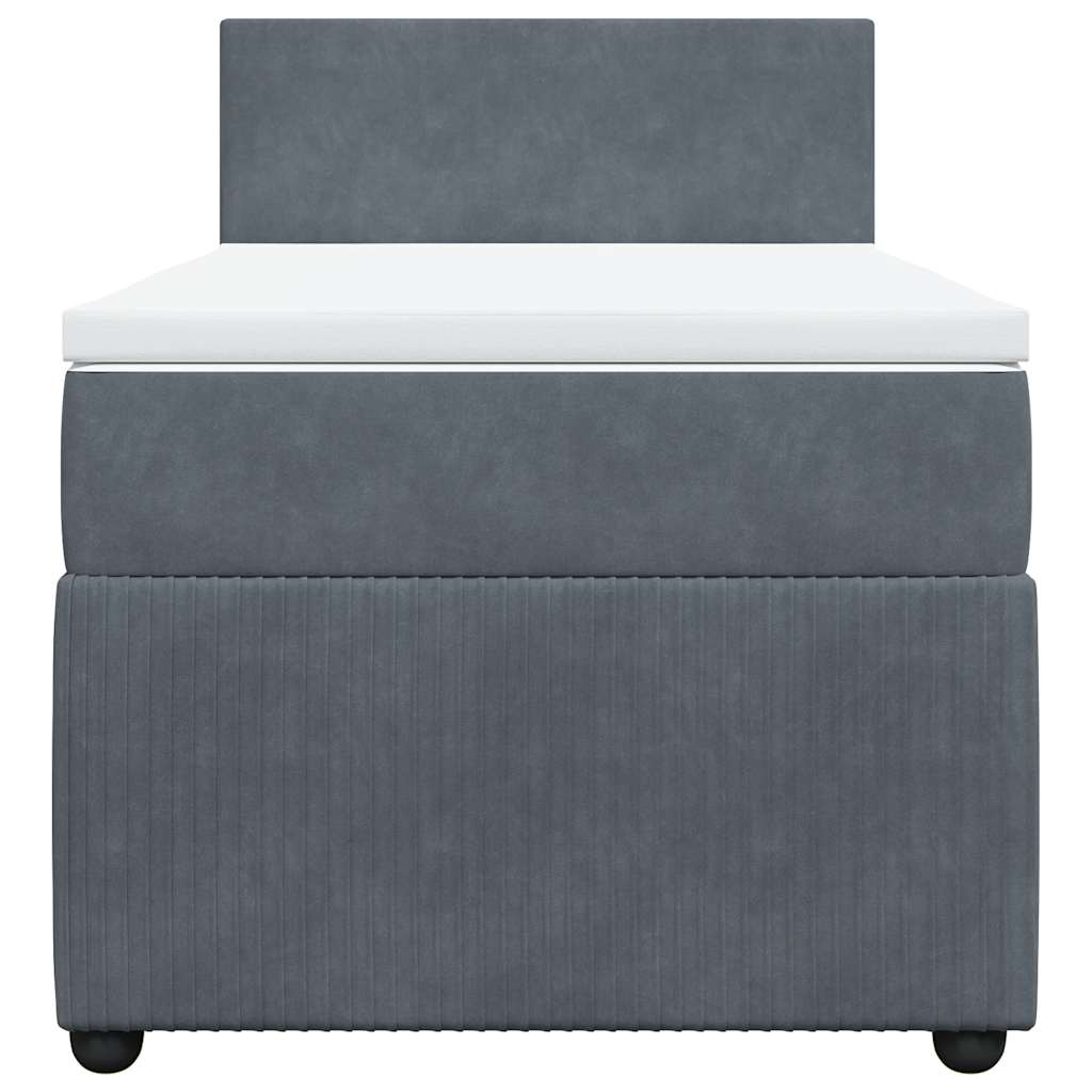 vidaXL Boxspring met matras fluweel donkergrijs 90x200 cm grijs, foto 4