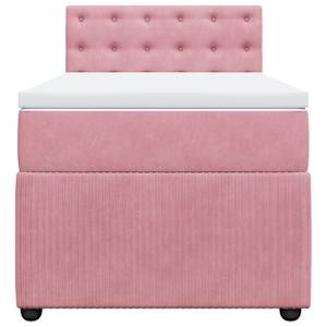 Box spring postel s matrací růžová 90x200 cm samet - obrázek 4