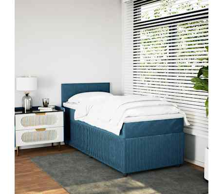 vidaXL Box spring krevet s madracem plavi 90x200 cm bar&scaron;unasti