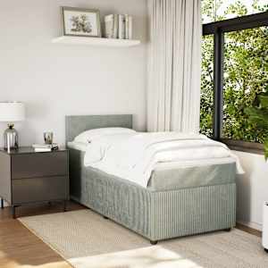 Box spring postel s matrací světle šedá 100x200 cm samet - obrázek 3
