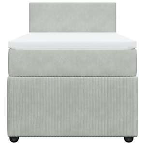 Box spring postel s matrací světle šedá 100x200 cm samet - obrázek 4