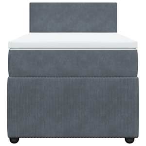 Box spring postelja z vzmetnico temno siva 100x200 cm žamet - slika 4