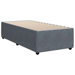 Box spring postelja z vzmetnico temno siva 100x200 cm žamet - slika 6