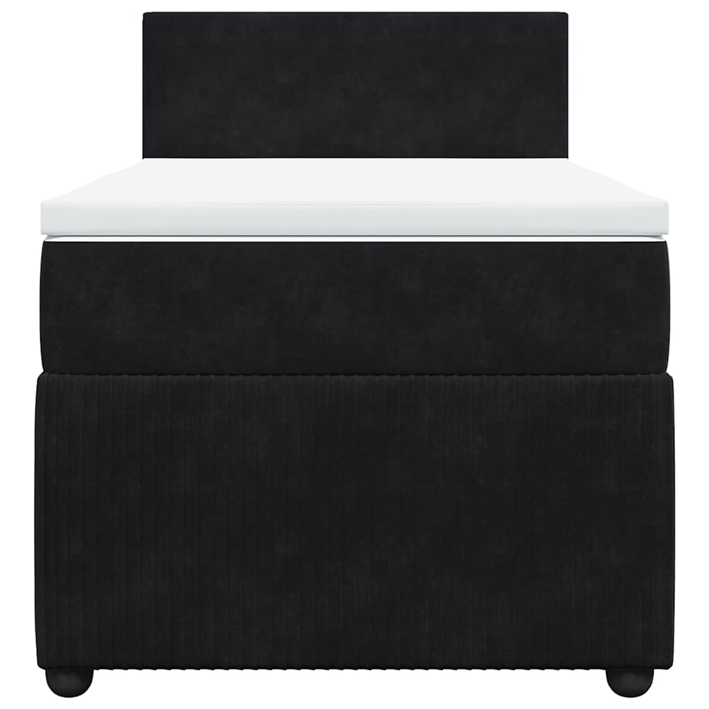 vidaXL Boxspring met matras fluweel zwart 100x200 cm, foto 4