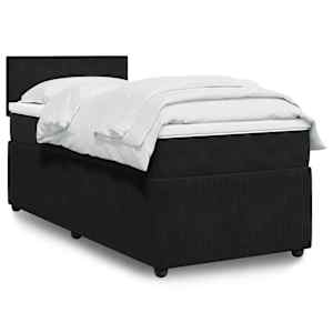 Box spring postel s matrací černá 100x200 cm samet - obrázek 1