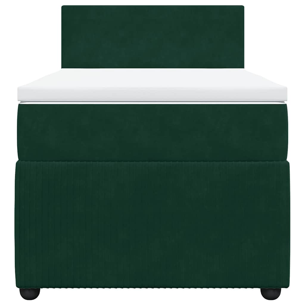 vidaXL Boxspring met matras fluweel donkergroen 100x200 cm groen, foto 4