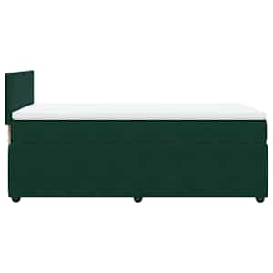 Box spring postel s matrací tmavě zelená 100x200 cm samet - obrázek 9