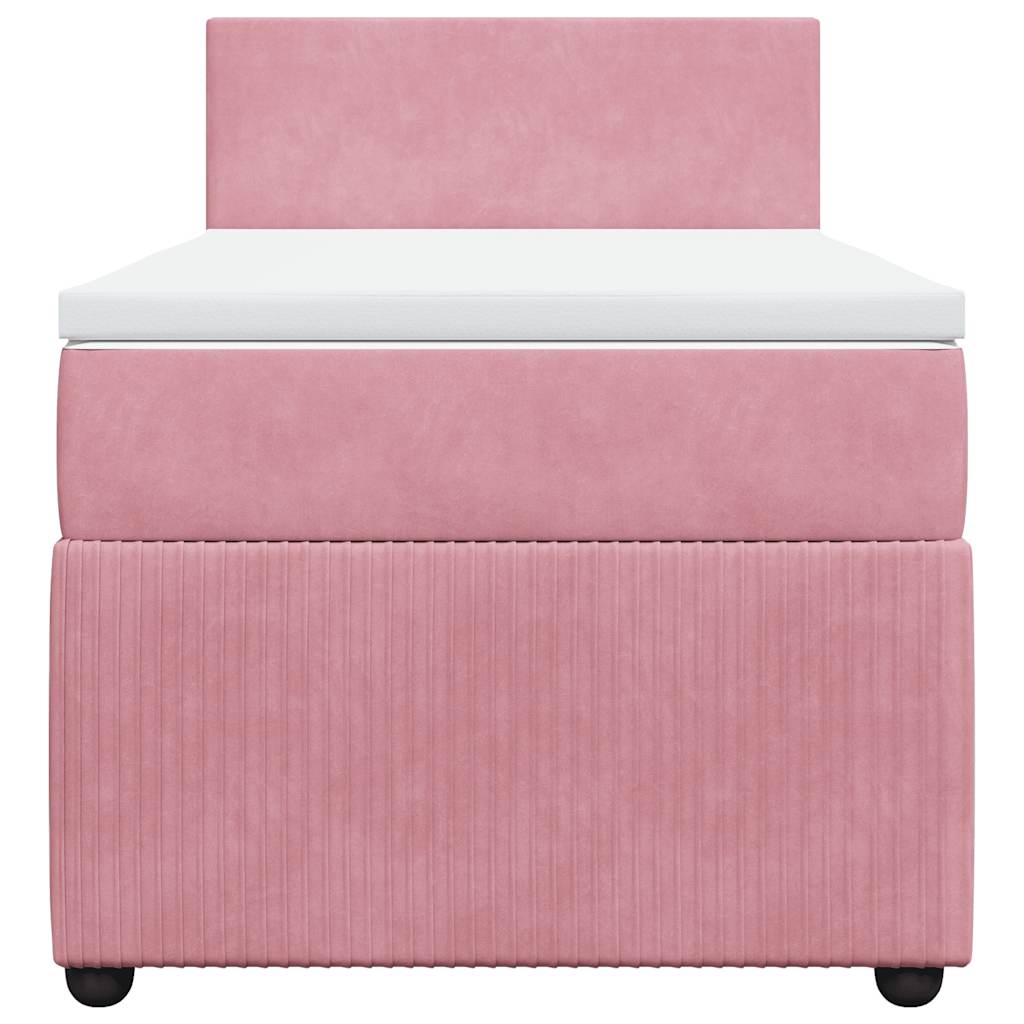 vidaXL Boxspring met matras fluweel roze 100x200 cm, foto 4