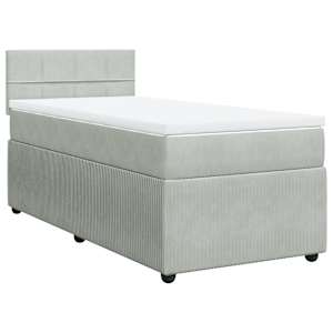 Box spring postel s matrací světle šedá 100x200 cm samet - obrázek 2