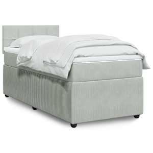 Box spring postel s matrací světle šedá 100x200 cm samet - obrázek 1