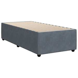 Box spring postelja z vzmetnico temno siva 100x200 cm žamet - slika 6