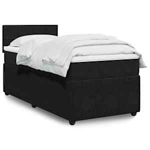 Box spring postel s matrací černá 100x200 cm samet - obrázek 1