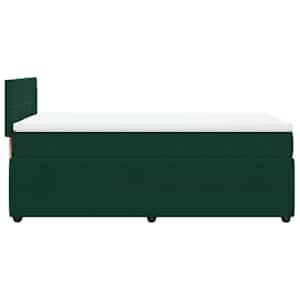 Box spring postel s matrací tmavě zelená 100x200 cm samet - obrázek 9