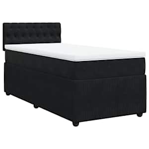 Box spring postel s matrací černá 100x200 cm samet - obrázek 2