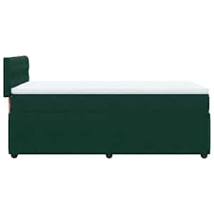 Box spring postel s matrací tmavě zelená 100x200 cm samet - obrázek 9