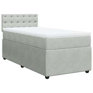Box spring postel s matrací světle šedá 100x200 cm samet - obrázek 2